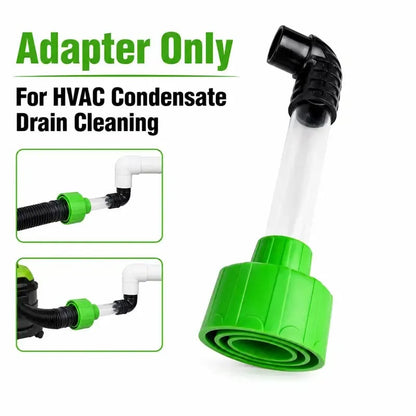 HVAC Condensate Drain Line Cleaning Adapter Clear Shop Vac Connector for Fast A/C Drain Clog Removal