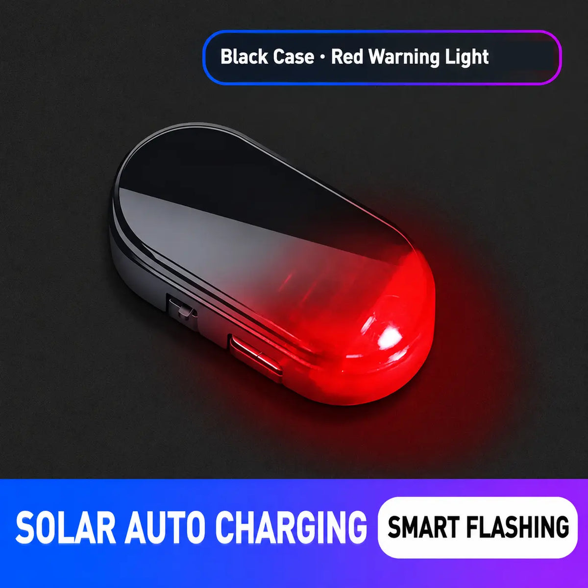 Solar Powered Fake Car Alarm Light, Auto Light Sensor LED Simulated Security Warning Flashing Light, No Wiring DIY Car Anti-Theft Dummy Alarm Lamp