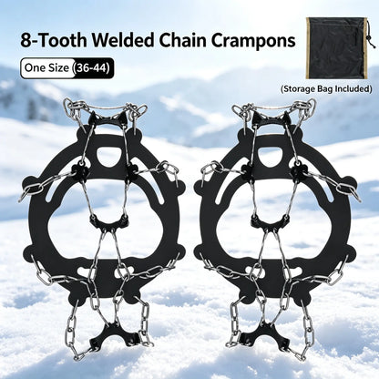Ice Cleats for Shoes and Boots, Lightweight Crampons Anti-Slip Traction Snow Grips for Walking, Daily Commuting, Hiking Outdoor Winter Use for Men Women One size fits all