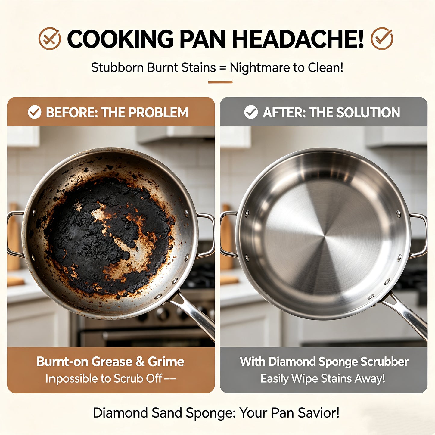 🧽🔥2026 HOT SALE🍳Emery Sponge Scrubber – Removes burnt grease & rust instantly. Flexible & durable, ergonomic handle. A heavy-duty cleaning essential. 🍳✨