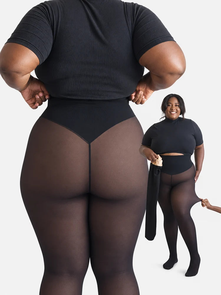 Magic Fleece-Lined Leggings with Compression Band & One-Seam Design