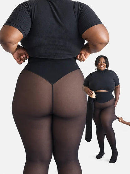 Magic Fleece-Lined Leggings with Compression Band & One-Seam Design