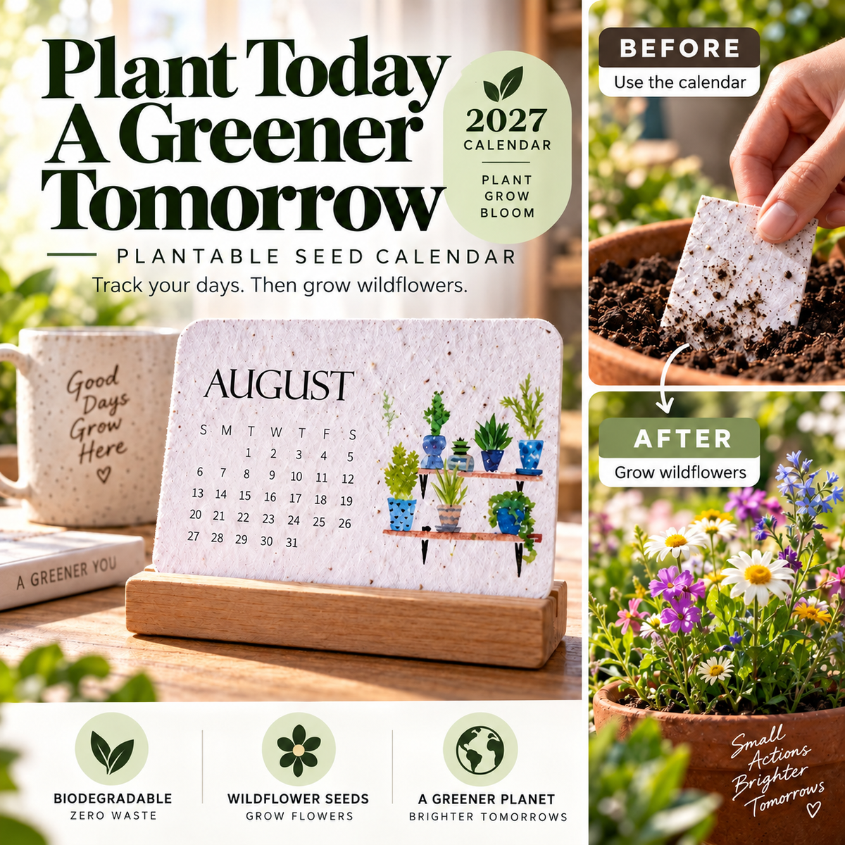 ✨🏆Early Holiday Sale 49% OFF🌱Eco-Friendly Plantable “Timeless” Seed Calendar 2027