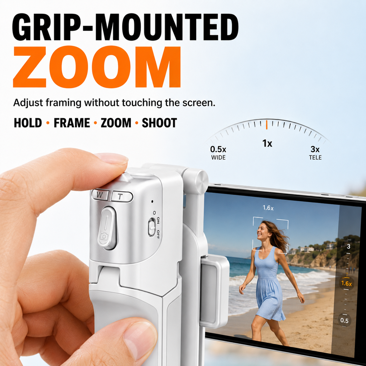 📸 Zoomable Magnetic Palm Grip | Selfie Stick & Tripod