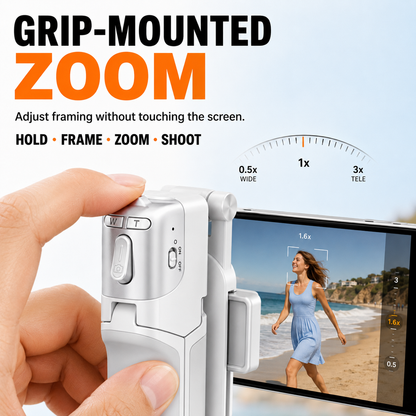📸 Zoomable Magnetic Palm Grip | Selfie Stick & Tripod