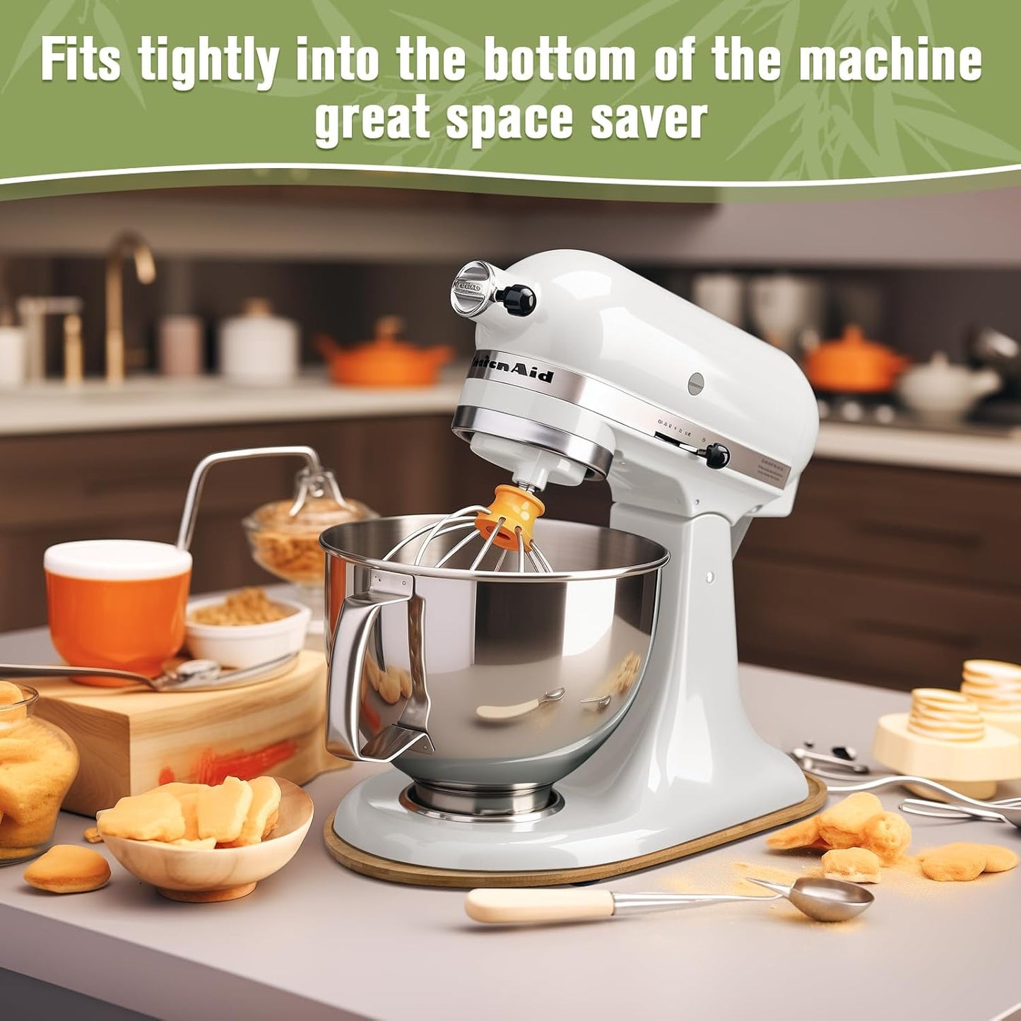 BUY 2 SAVE 5% FREE SHIPPING🔥🔥 Handmade Bamboo Mixer Mobile Tray, Waterproof, Anti-Slip & Corrosion-Resistant