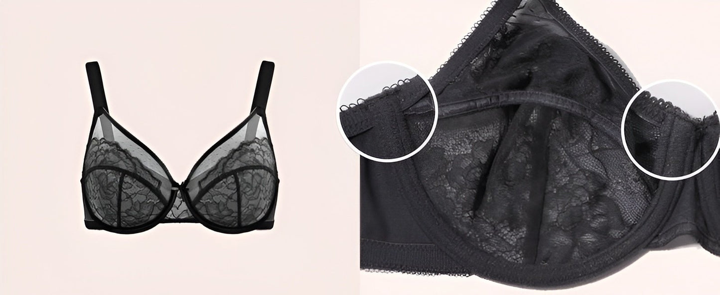 🔥🔥Floral Lace Plus Size Underwire Unlined Unpadded Minimizer Full Coverage Bra