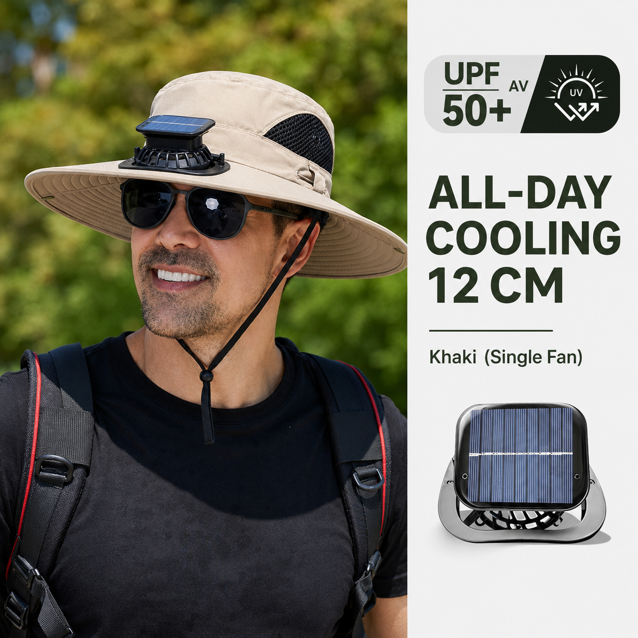 🌞 Solar-Powered Cooling Hat | Stay Cool Outdoors, No Batteries Needed