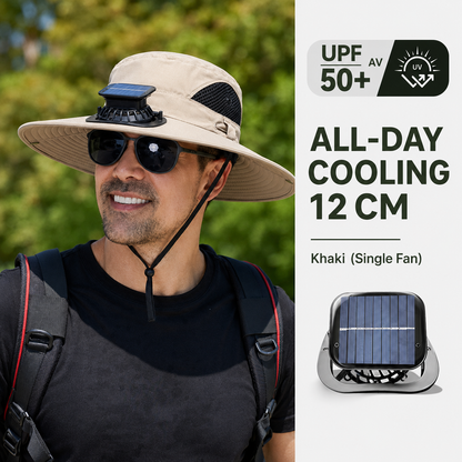 🌞 Solar-Powered Cooling Hat | Stay Cool Outdoors, No Batteries Needed