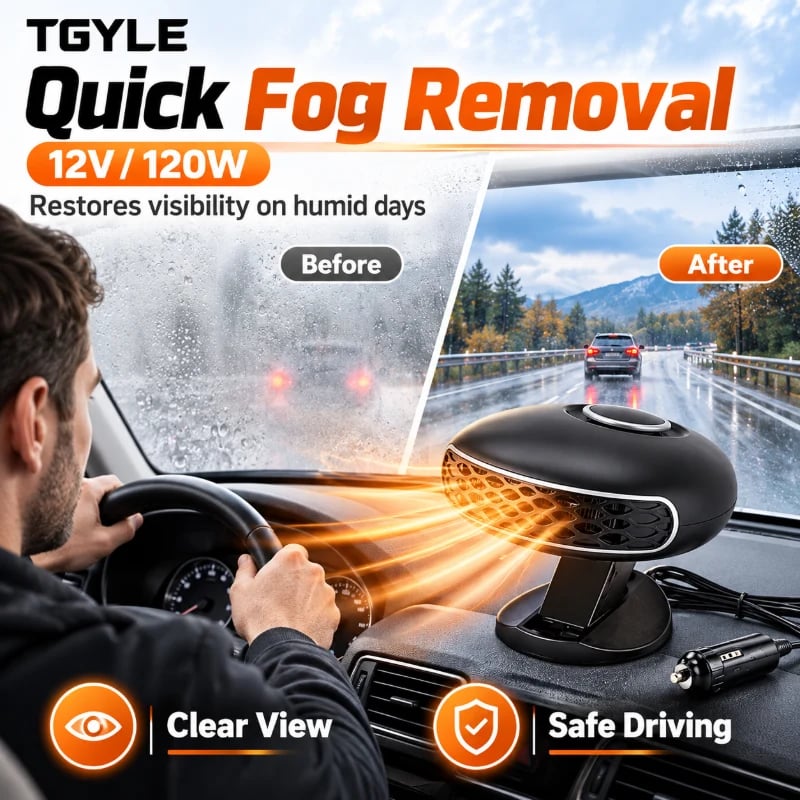 🌟✨ Portable Car Heater Defroster with 360-Degree Rotating Base
