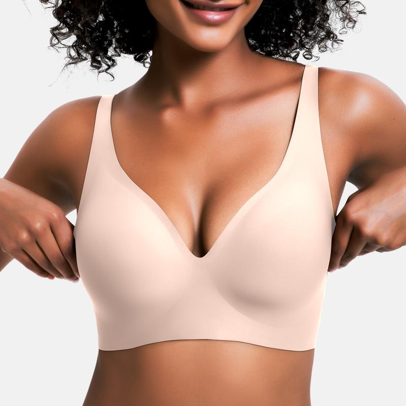 Buy 2 Free Shipping💜💜Jelly Wireless Womens Comfortable Wireless Bras Push Up Bralettes Seamless Tshirts Bras Deep V Everyday Bras