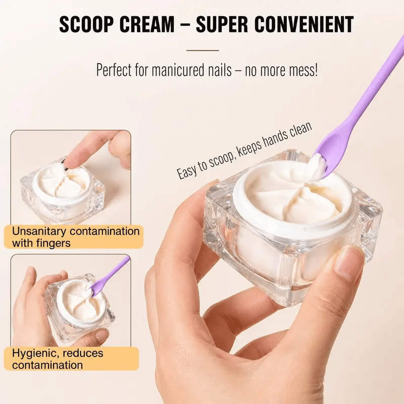 3PCS Silicone Makeup Spatula Mini Cosmetic Scoop