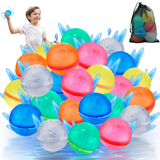 💦12PCS Reusable Self-Sealing Water Balloons – Endless Summer Fun Without Filling & Tying!
