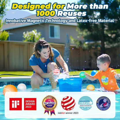 💦12PCS Reusable Self-Sealing Water Balloons – Endless Summer Fun Without Filling & Tying!