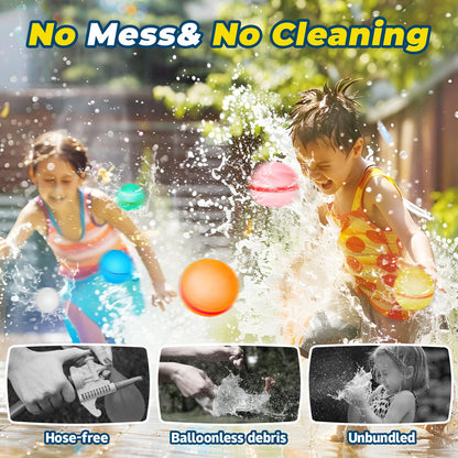 💦12PCS Reusable Self-Sealing Water Balloons – Endless Summer Fun Without Filling & Tying!
