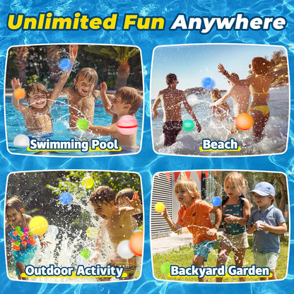 💦12PCS Reusable Self-Sealing Water Balloons – Endless Summer Fun Without Filling & Tying!