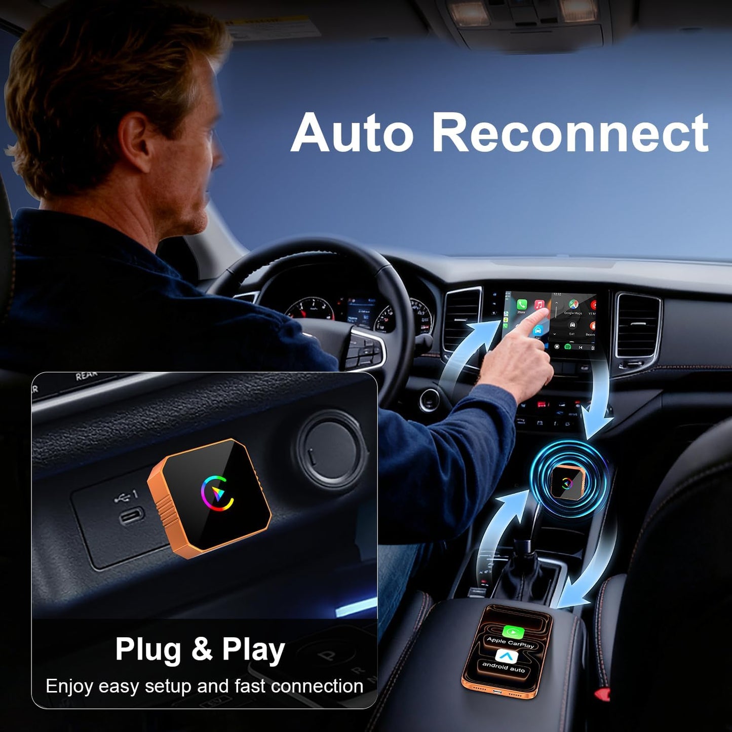 🚗 Wireless CarPlay & Android Auto Adapter – Drive Smarter, Safer & Wire-Free! 📱✨