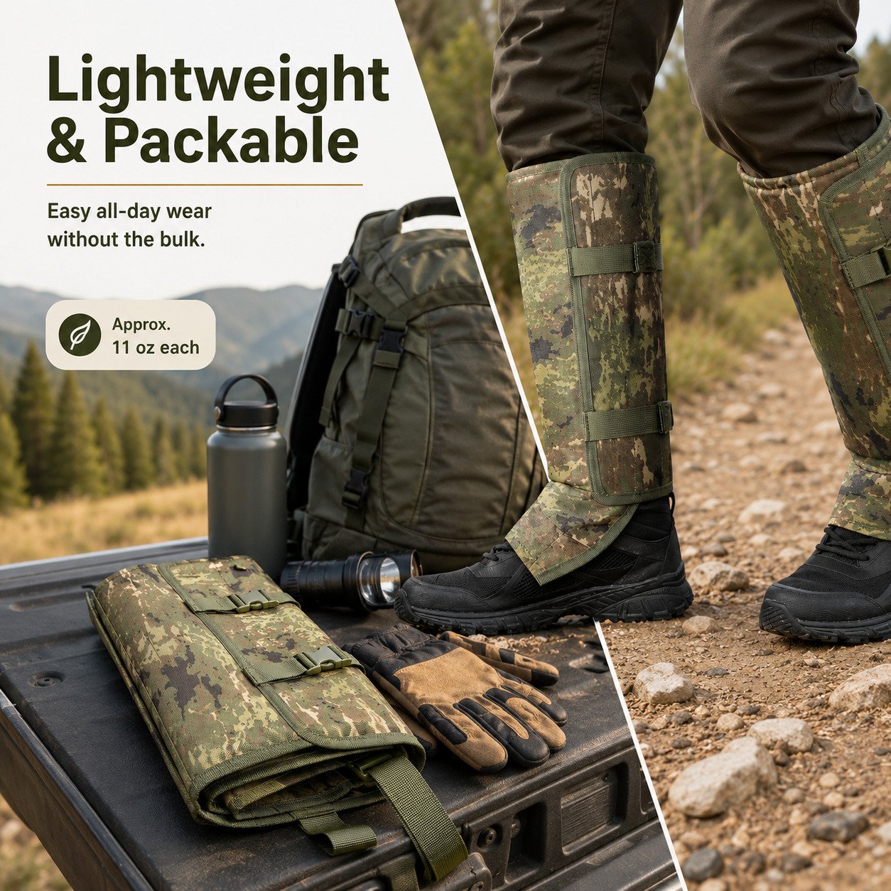🐍 Snake Bite Protection Leg Gaiters | 🛡️ Heavy-Duty Puncture-Resistant Hunting Leg Guards