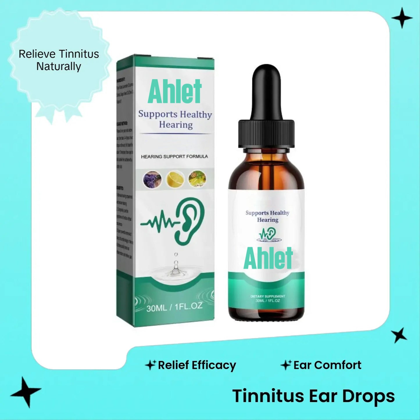 Ahlet Tinnitus Ear Drops for Clear Ears and Ultimate Comfort – Unlock Instant Relief from Tinnitus and Ear Discomfort🎶