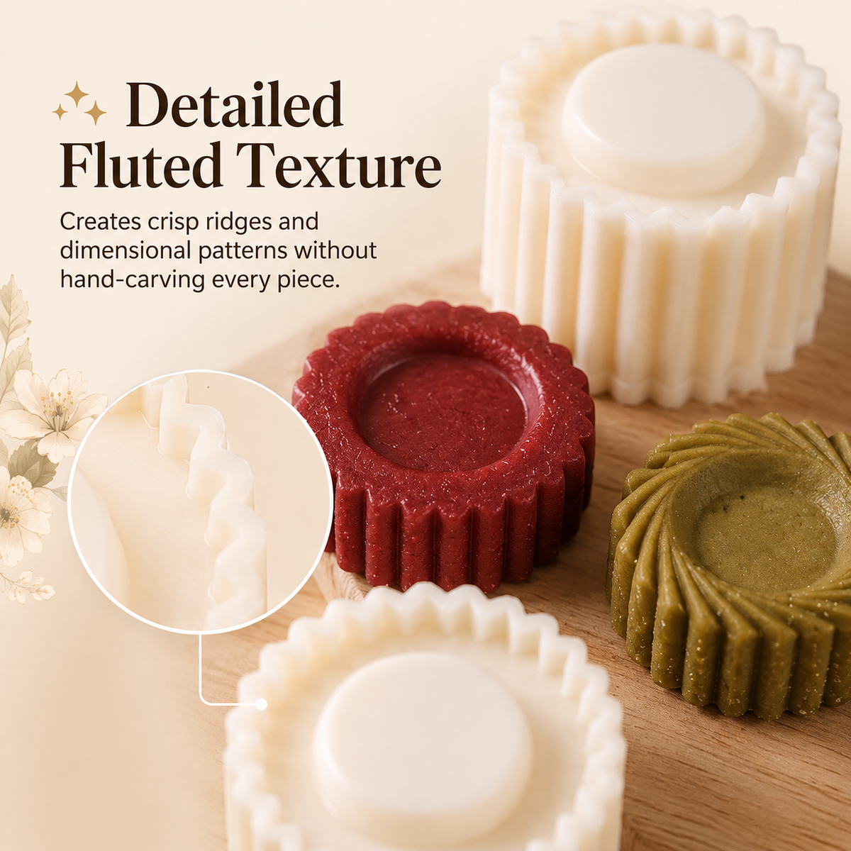 Flower-Shaped Cookie Cutters, Embossed Pastry Molds（2PC）