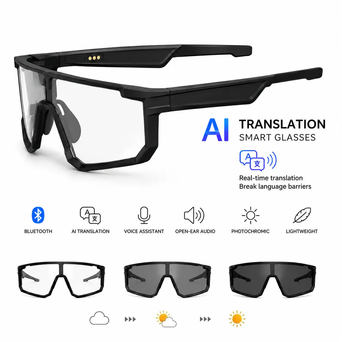 🕶️ VUB Smart Audio Glasses – Photochromic Options & Hands-Free Calls