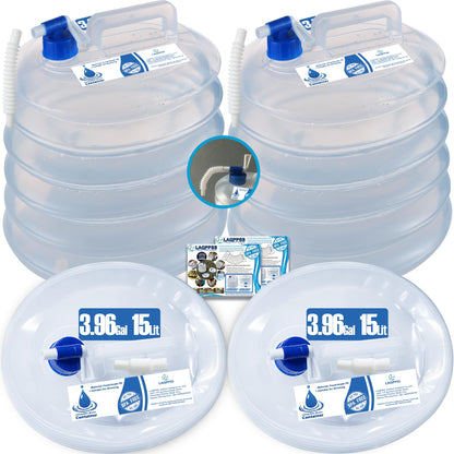 Premium Collapsible Water Container with Leak-Proof Faucet | BPA-Free Food-Grade Water Storage for Camping, Hiking & Emergency Preparedness