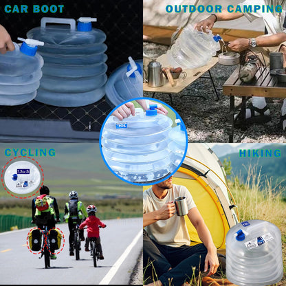 Premium Collapsible Water Container with Leak-Proof Faucet | BPA-Free Food-Grade Water Storage for Camping, Hiking & Emergency Preparedness