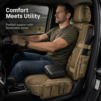🚙Rugged MOLLE Truck Seat Cover – Tactical Storage, Seat Protection & All‑Day Comfort