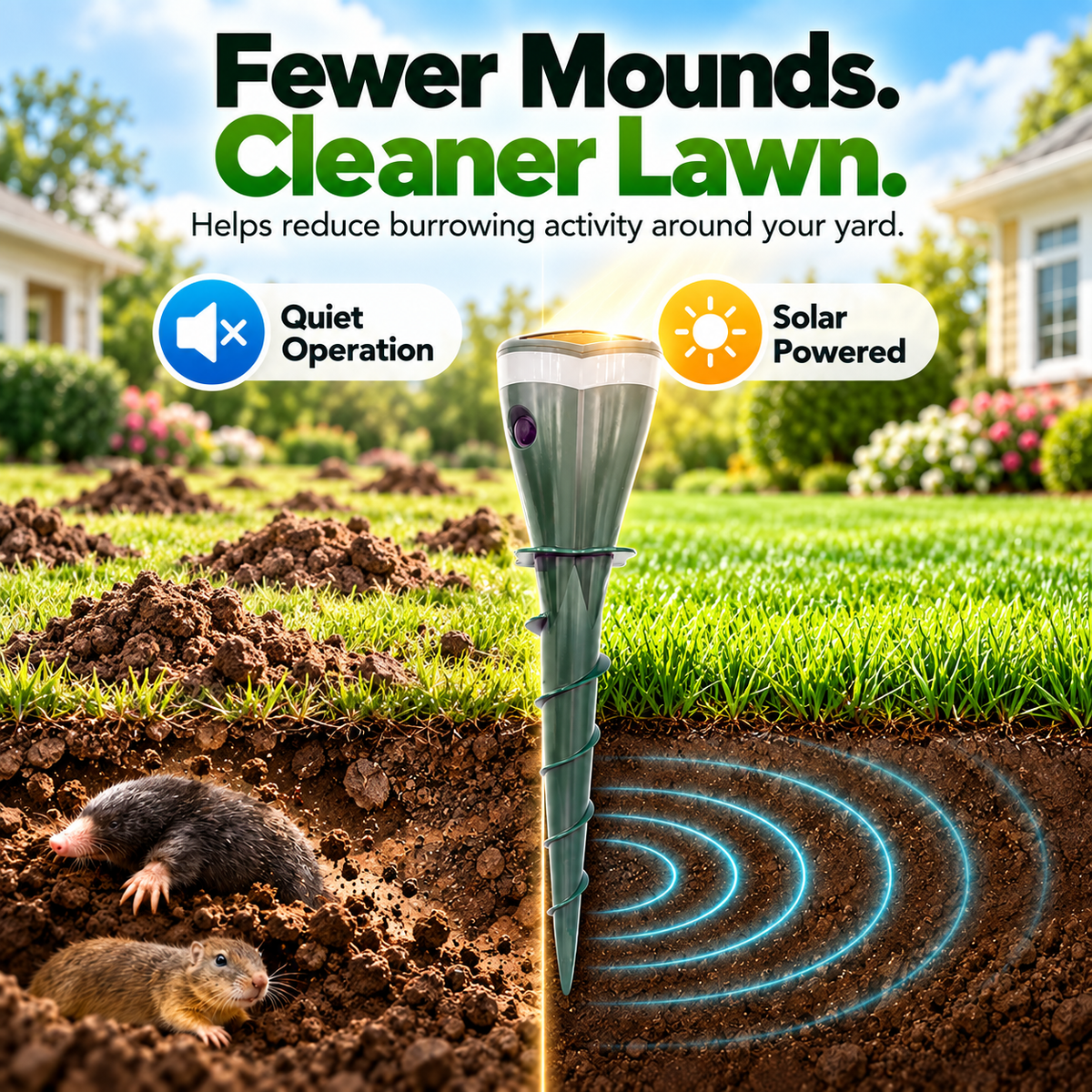 Solar-powered rodent repellent