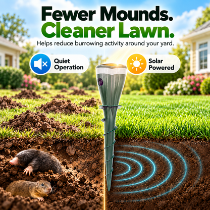 Solar-powered rodent repellent