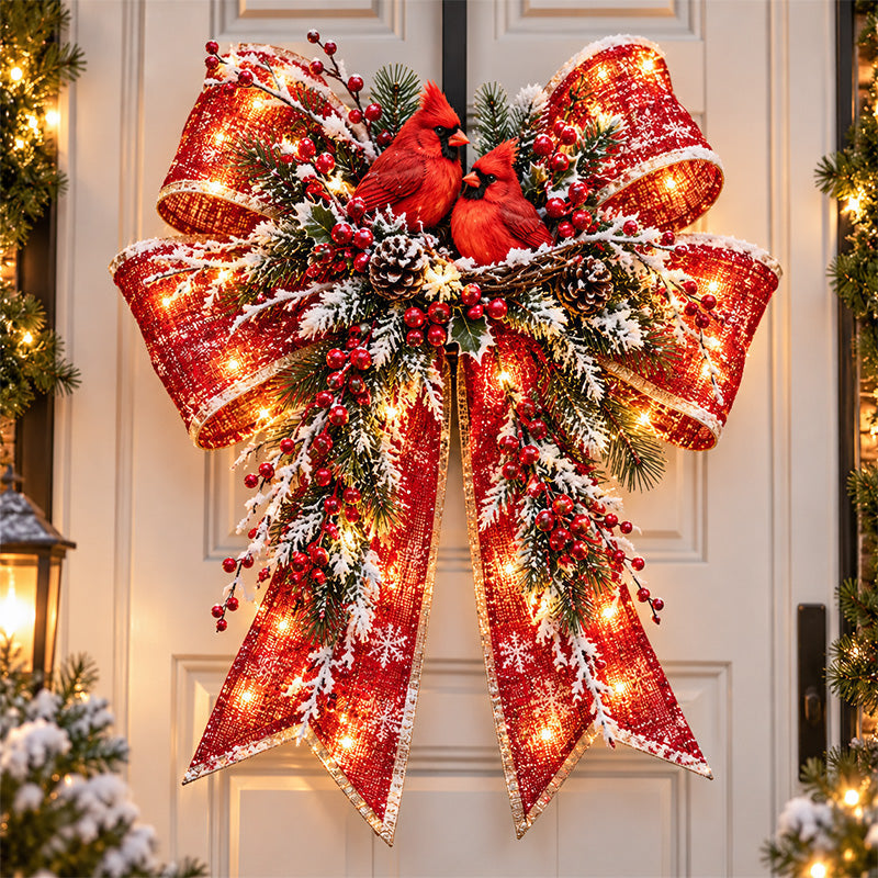 🔥 LAST DAY 49% OFF🎀🎄 Christmas Magic Bow Door Hangers – Oversized Light-Up Holiday Bows in 6 Festive Styles