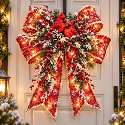 🔥 LAST DAY 49% OFF🎀🎄 Christmas Magic Bow Door Hangers – Oversized Light-Up Holiday Bows in 6 Festive Styles