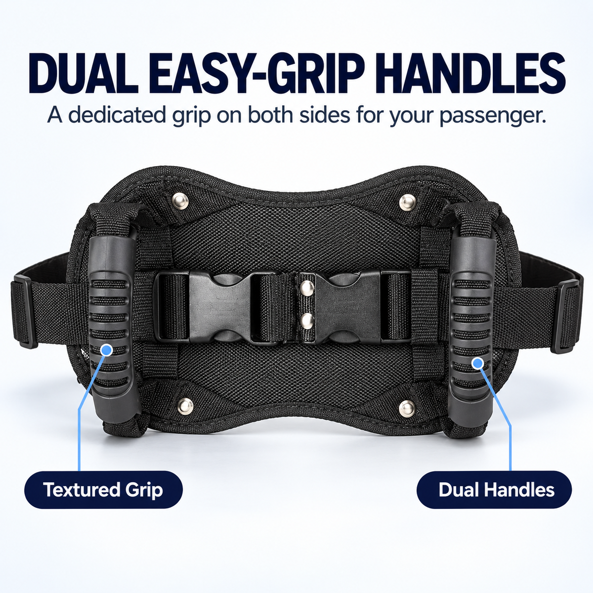 Motorcycle Passenger Grab Belt with Dual Handles – Adjustable Riding Support Belt