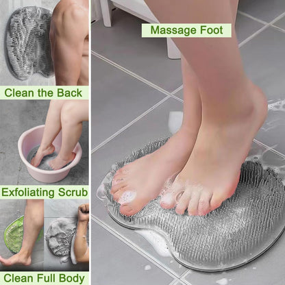 🔥Last Day 50% OFF🔥Hands-Free Silicone Foot Scrubber Mat for Shower | Clean & Massage Feet Easily
