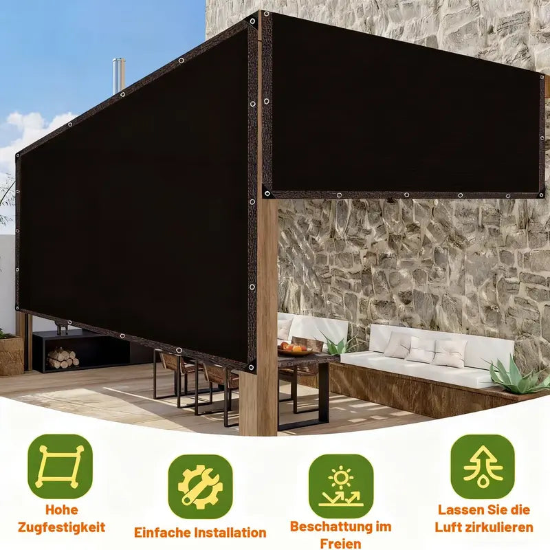 90% Blackout Cloth (Black) - 10 x 13ft UV-Resistant Shade Net with Reinforced Rivets