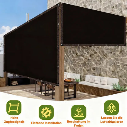 90% Blackout Cloth (Black) - 10 x 13ft UV-Resistant Shade Net with Reinforced Rivets