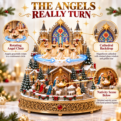 🔥 LAST DAY 48% OFF 🔥 Heavenly Angel Choir | Lighted & Rotating Christmas Nativity Village