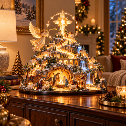 🔥Last Day 50%✨ Where Bethlehem Glows | Illuminated Nativity Mountain Scene