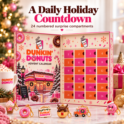 Dunkin’ Donuts Advent Calendar 24-Day Christmas Countdown Gift for Dunkin’ Lovers & Donut Fans