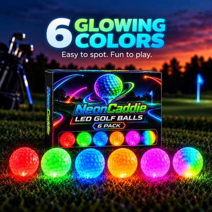 Light up every round, Ahlet-LED Golf Balls – 6-Pack