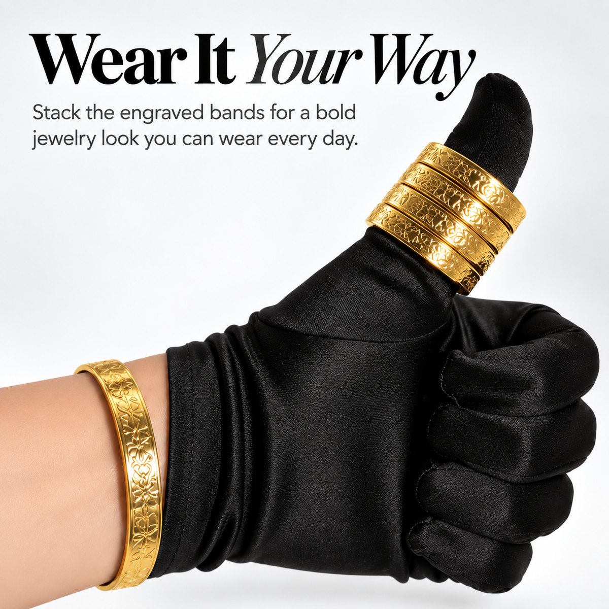 Unisex Four-Band Thumb Ring – Unique metal finish with a striking look; suitable for casual wear; an elegant, stylish accessory for adults.