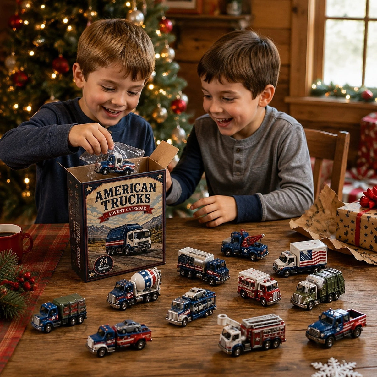 🔥HOT SALE 49% OFF🚚American Trucks Advent Calendar 2026 – 24 Days of Collectible Mini Truck Surprises, Acrylic Charms Blind Box