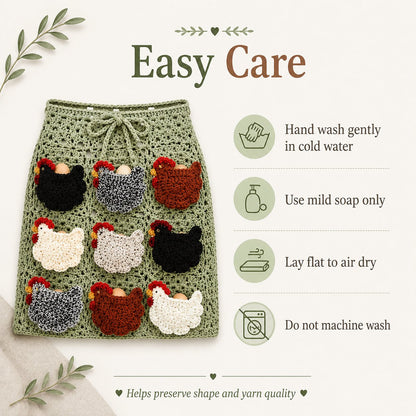 🐔Handmade Crochet Chicken Egg Collecting Apron🥚🎁Buy 2 FREE SHIPPING
