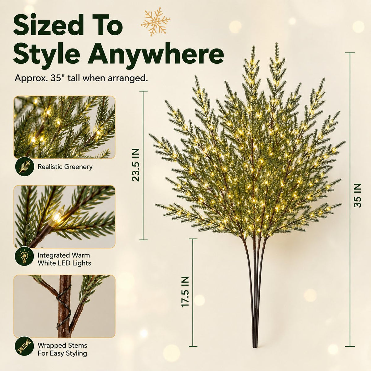 Pre-Lit Evergreen Branch Lights