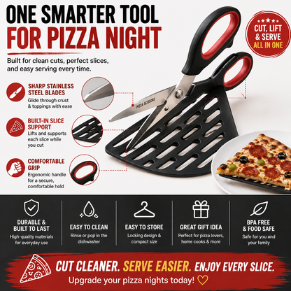 🍕 Pizza Scissors Pro – Cut, Lift & Serve Perfect Pizza Slices in One Easy Motion