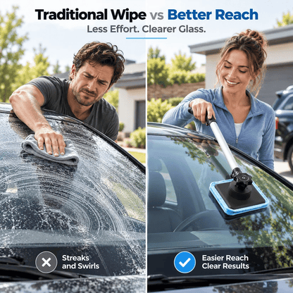 Dual Magnetic Car Windshield Cleaner | Streak-Free Auto Glass Cleaning Kit