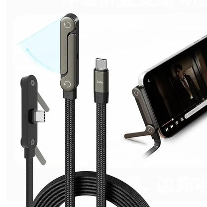 ⏰Last Day 49% OFF🔥🎁240W Super Fast Charging 2-in-1 Charging Cable & Phone Stand