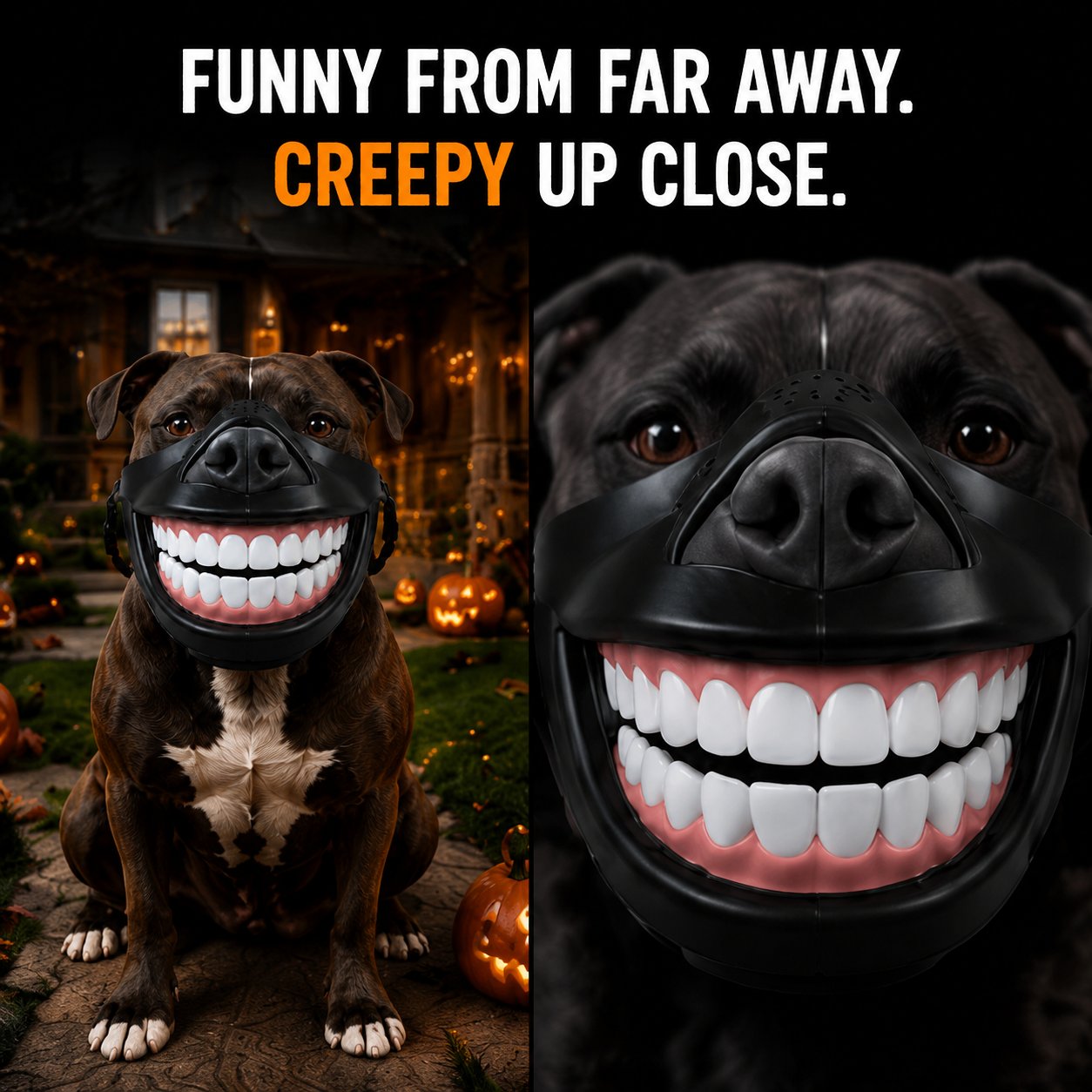 ⏳ Last day 50% OFF –🐶Giant Grin Halloween Dog Mask