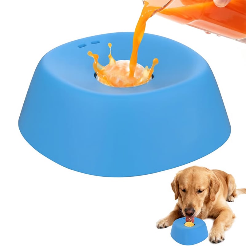 🔥Slow Feeder Dog Bowls for Liquid Treat, Anti-Slip[Entertained Ball-in] Bone Broth Dog Lick Bowl