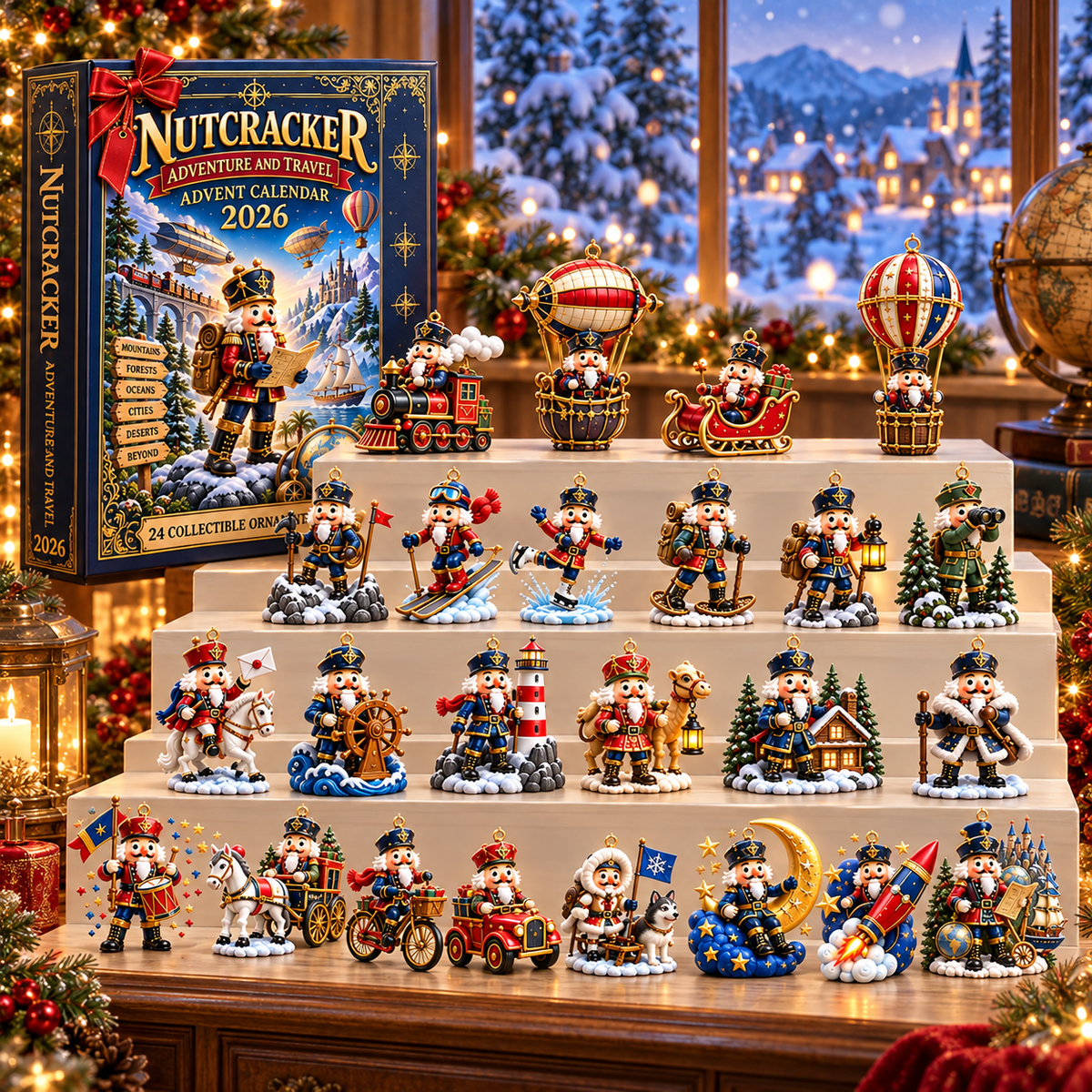 Nutcracker Adventure & Travel Advent Calendar 2026 – 24 Collectible Christmas Ornaments for a Magical Holiday Journey
